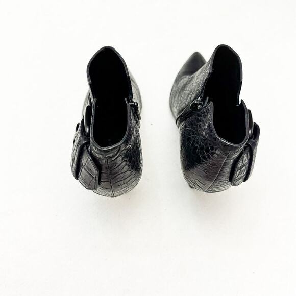 Sigerson Morrison Fifi Black Cone Heel Ankle Bootie Buckle Detail Size 9.5 - Picture 2 of 5